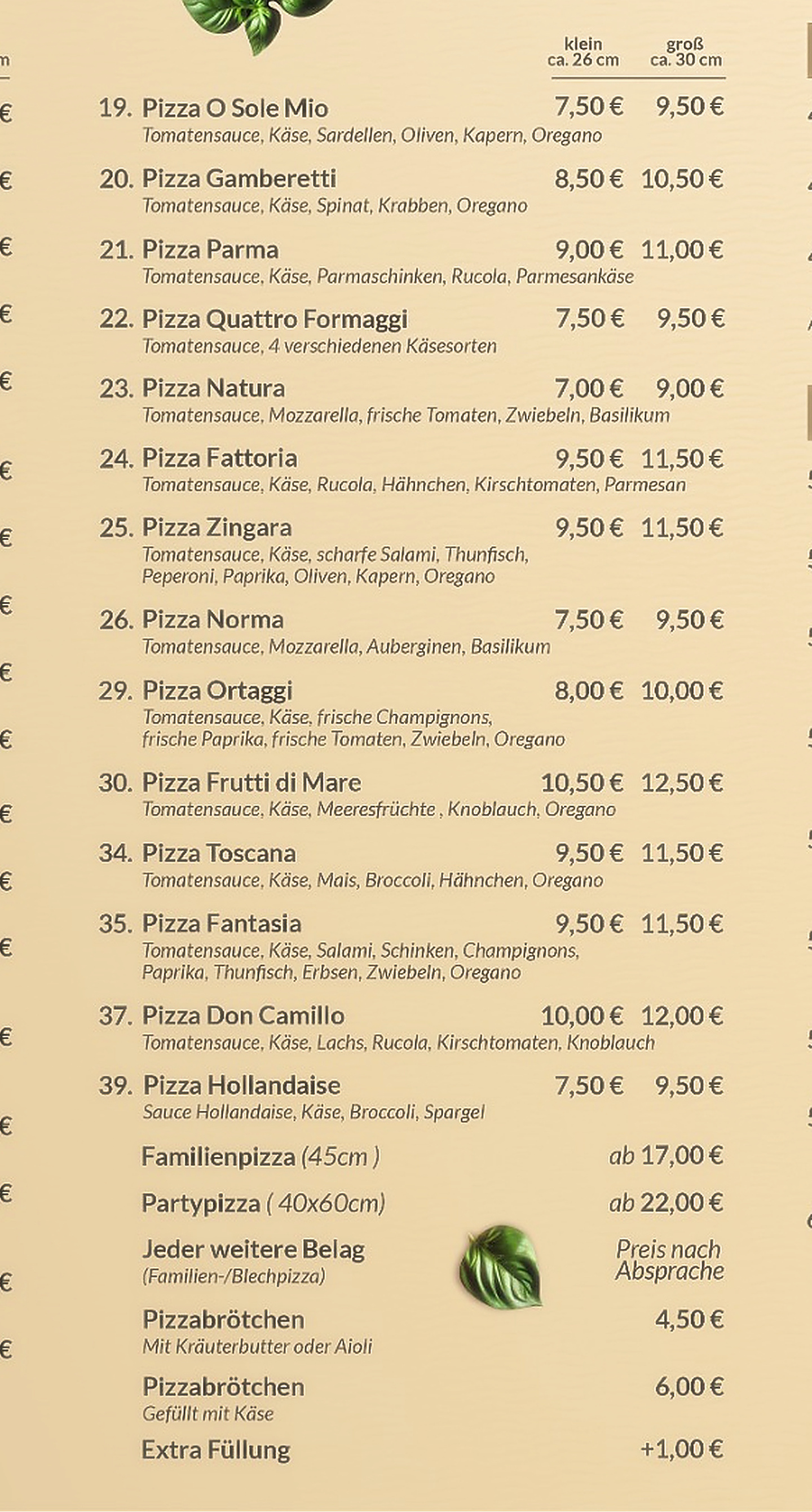 Speisekarte Seite 3